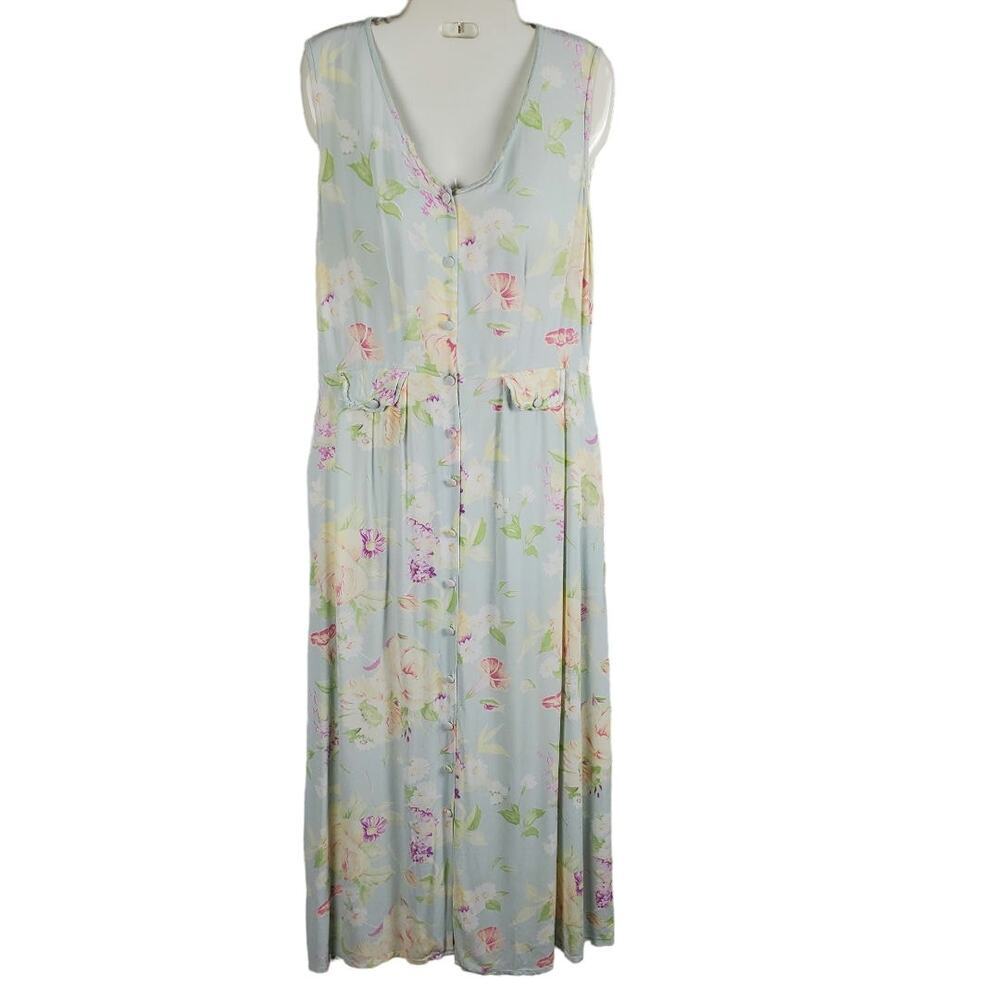 Casual Sport Vintage Floral Midi Dress M Pastel Cottagecore 90s
